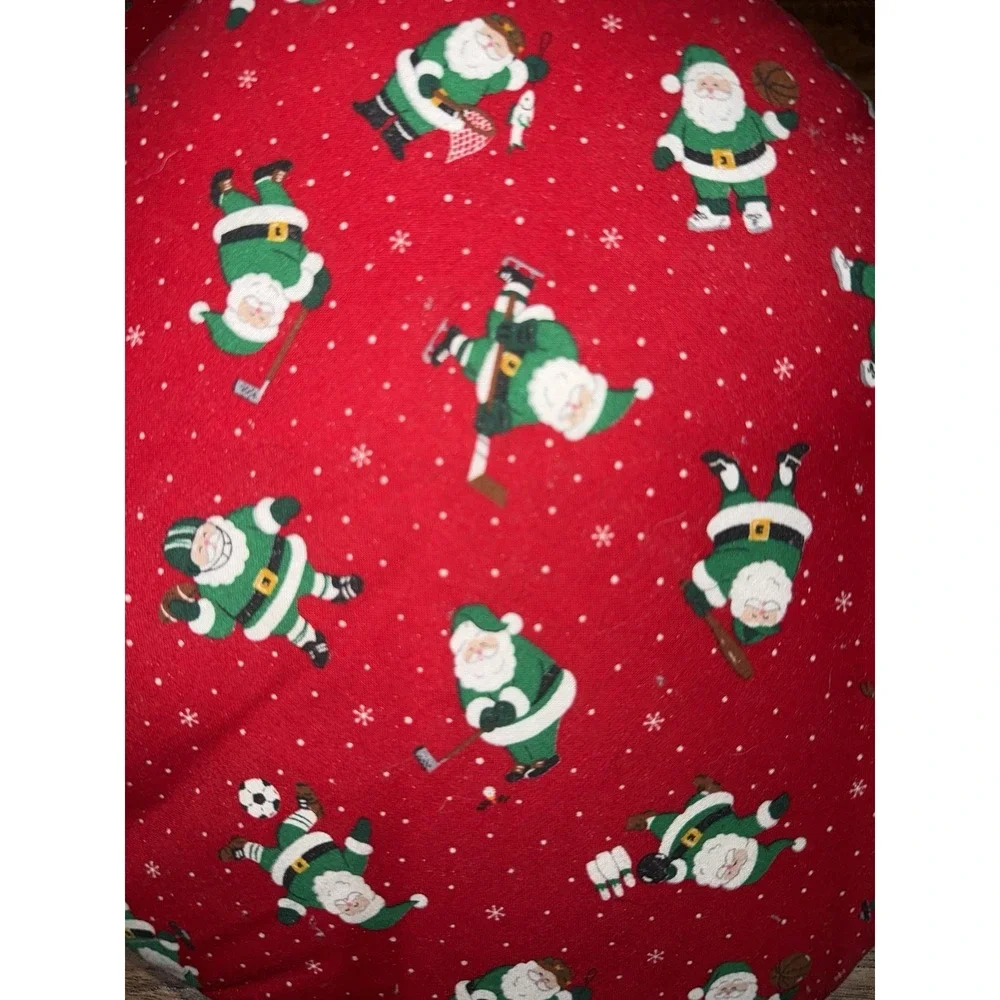 2‎ Christmas Holiday Red Sports Santa Throw Pillows Gold Tennis Soccer 12x12